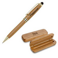 Eco Friendly Bamboo Pencil Set w/ Black & Gold Trim Pen